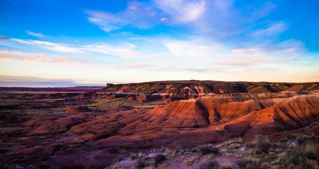 painted desert at sunset