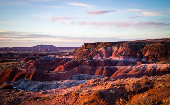 sunset at the painted desert