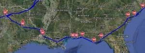 Texas to South Carolina RV Route