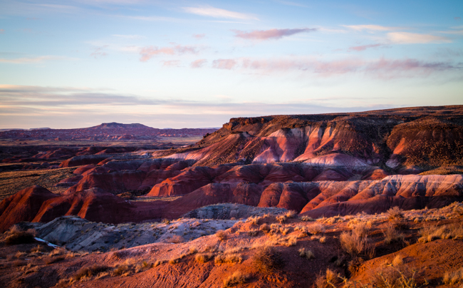 sunset at the painted desert