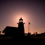 santa cruz lighthouse at sunset