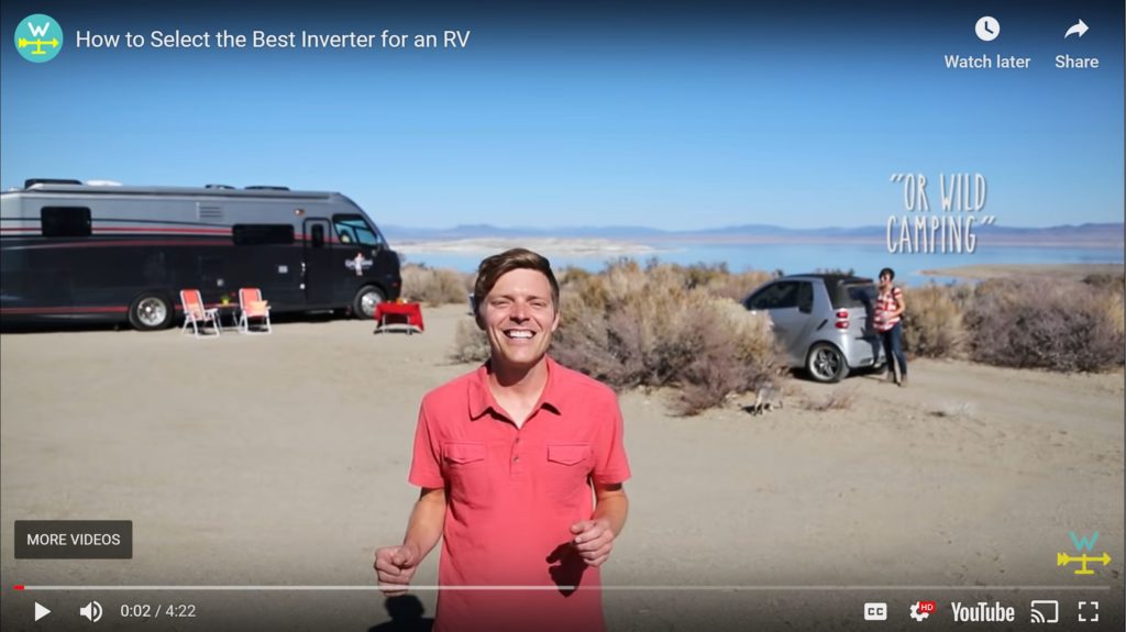 jason and nikki wynn explaining which inverter is best to power electronics in an RV