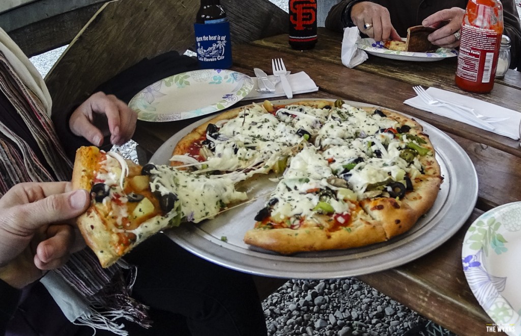pizza after a long hike
