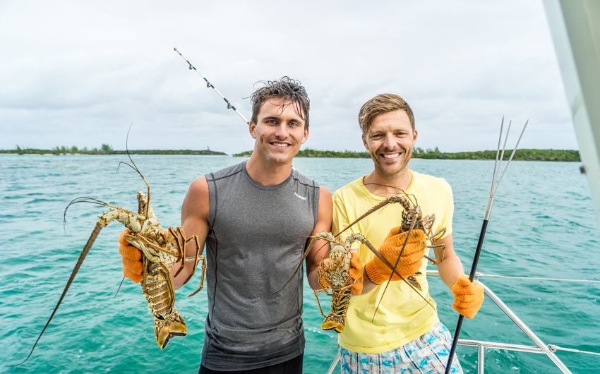 catching lobster in bahamas