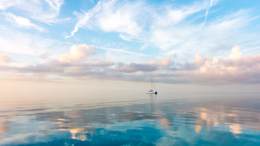 reflections on a calm sea