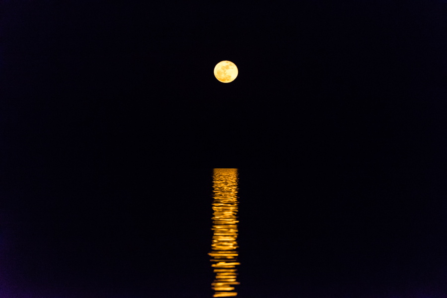 Bahamian moonrise from our sailboat