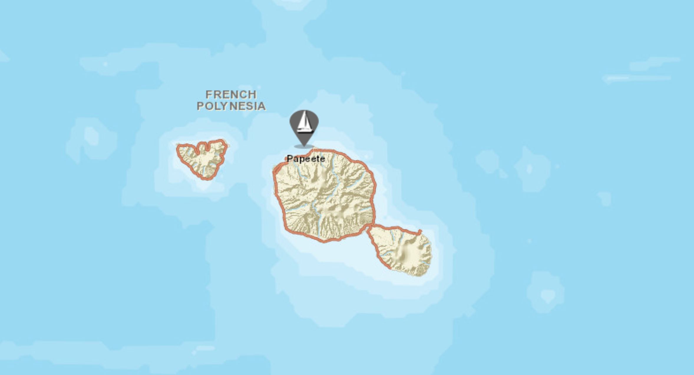 Tahiti sailing map