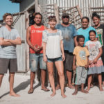 jason and nikki wynn with their host family in palmerston cook islands