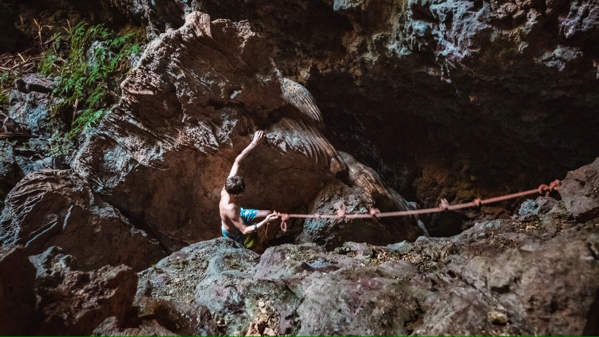 jason wynn cave exploring in Niue