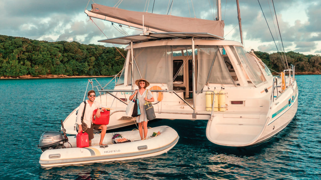 jason and Nikki Wynn showing Boat Life and How to Get Supplies On A Remote Island